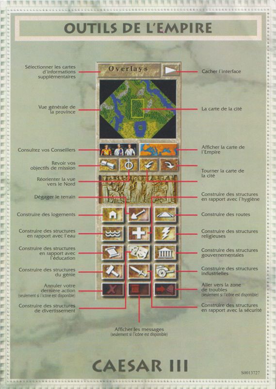 Reference Card for Caesar III (Windows) (Full French version (S0013167)): Front