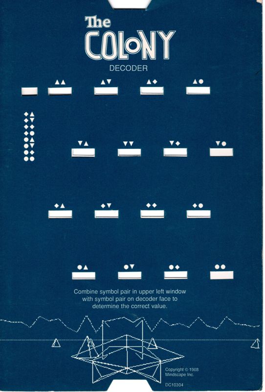 Reference Card for The Colony (Macintosh): Decoder card