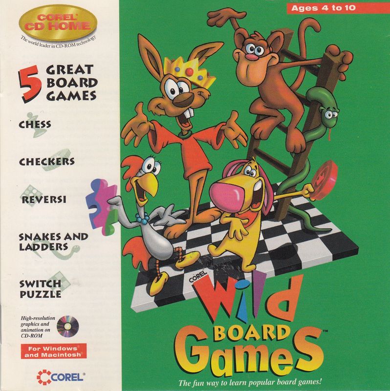 Corel Wild Board Games promo art, ads, magazines advertisements MobyGames