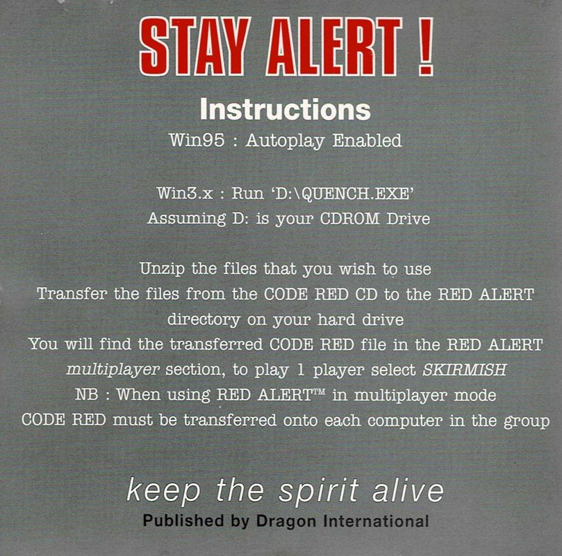Code Red Attack Code Red Attack cover or packaging material - MobyGames