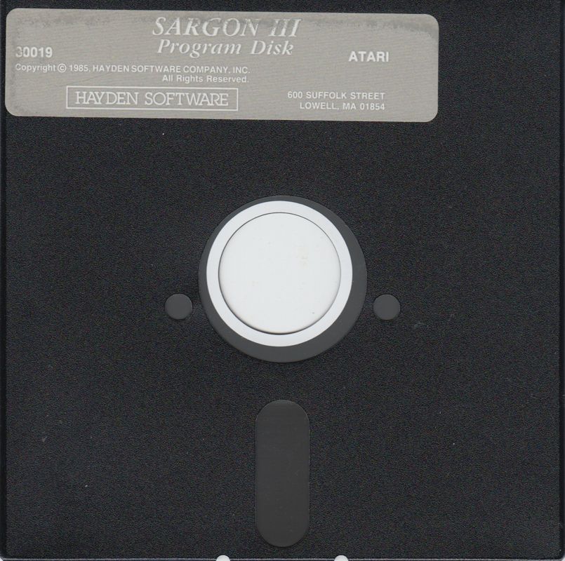 Media for Sargon III (Atari 8-bit and Commodore 64): Program Disk - Atari