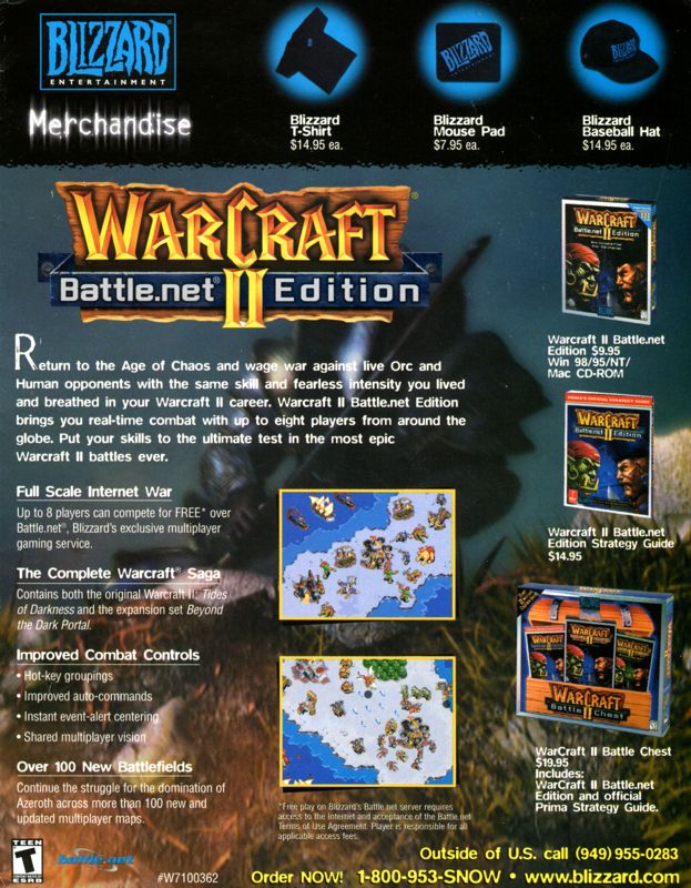 Advertisement for WarCraft III: Reign of Chaos (Collector's Edition) (Macintosh and Windows): Catalog - Back (folded)