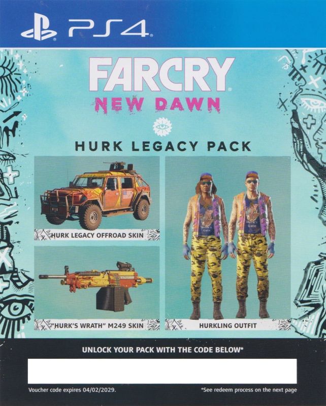 Other for Far Cry: New Dawn - Superbloom Edition (PlayStation 4): DLC Voucher - <i>Hurk's Legacy Pack</i> - Front