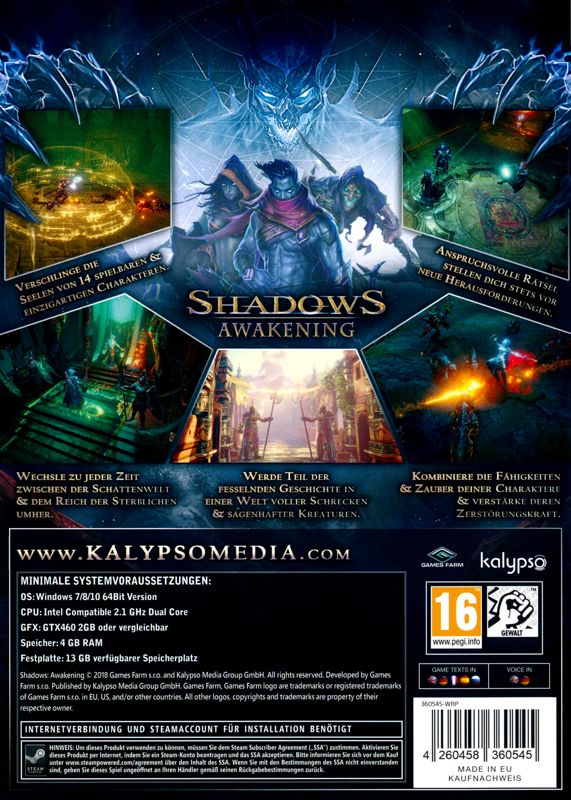 Back Cover for Shadows: Awakening (Windows)