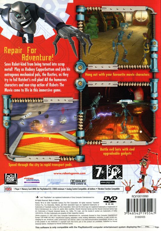 Back Cover for Robots (PlayStation 2)
