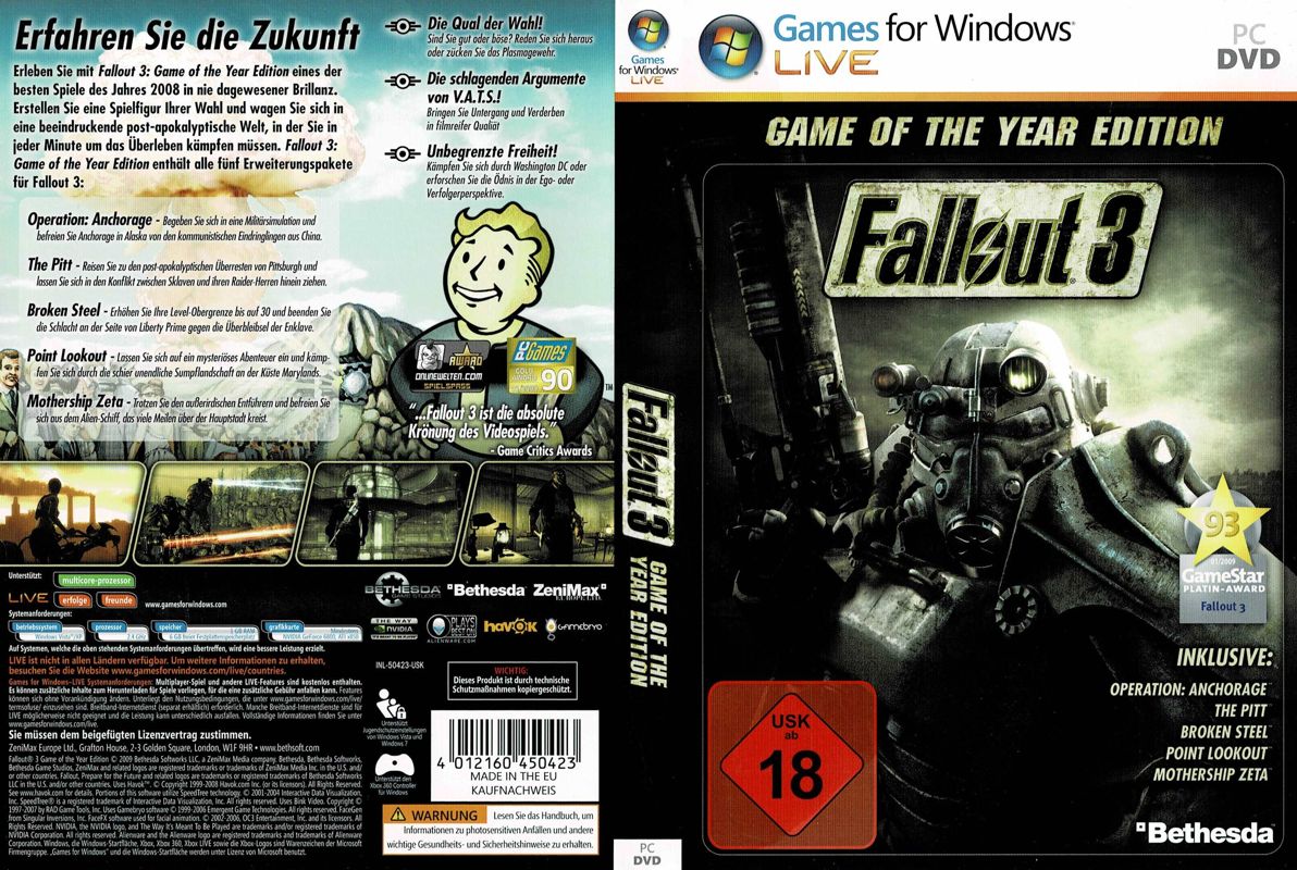 Other for Fallout 3: Game of the Year Edition (Windows) (Software Pyramide release): Keep Case - Full Cover