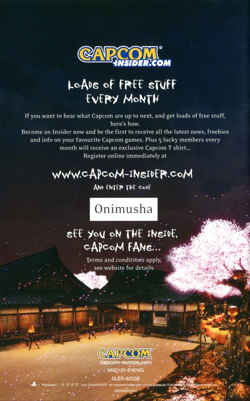 Manual for Onimusha: Dawn of Dreams (PlayStation 2): Back