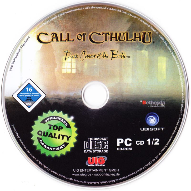 Media for Call of Cthulhu: Dark Corners of the Earth (Windows) (Solid Games release): Disc 1