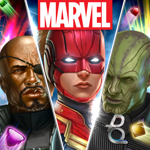 Front Cover for Marvel Puzzle Quest (Android) (Google Play release): R172 release (Captain Marvel)