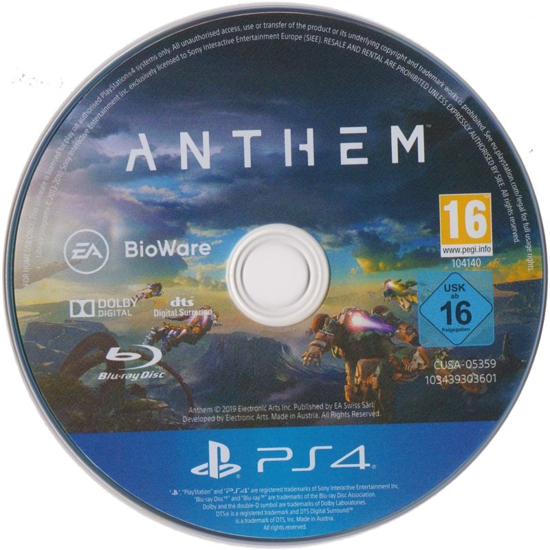 Media for Anthem (PlayStation 4)