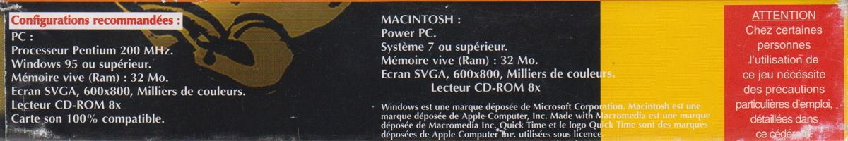 Spine/Sides for La Cité des Echos (Macintosh and Windows): Bottom