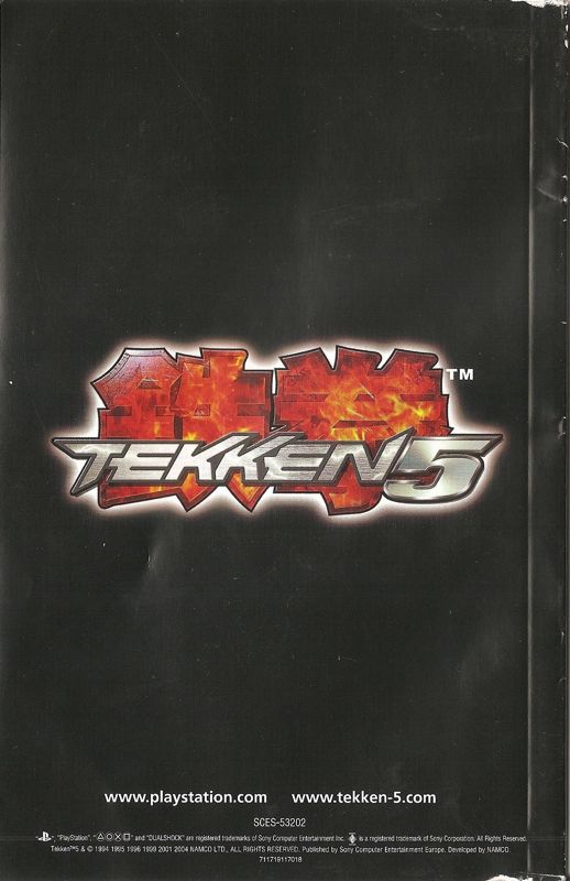 Manual for Tekken 5 (PlayStation 2): Back