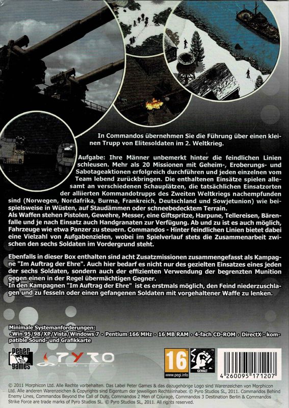 Back Cover for Commandos: Ammo Pack (Windows) (Peter Games Classics release)