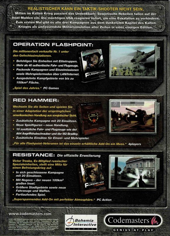 Back Cover for Operation Flashpoint: Game of the Year Edition (Windows)