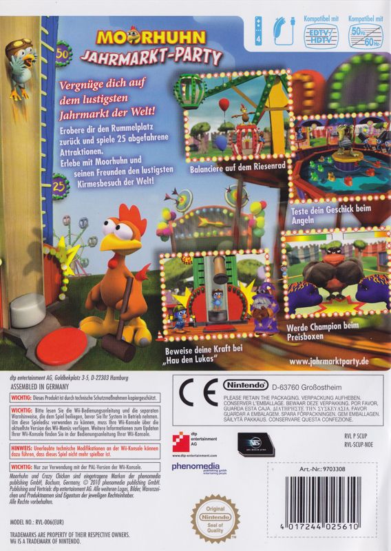 Back Cover for Crazy Chicken: Carnival (Wii)