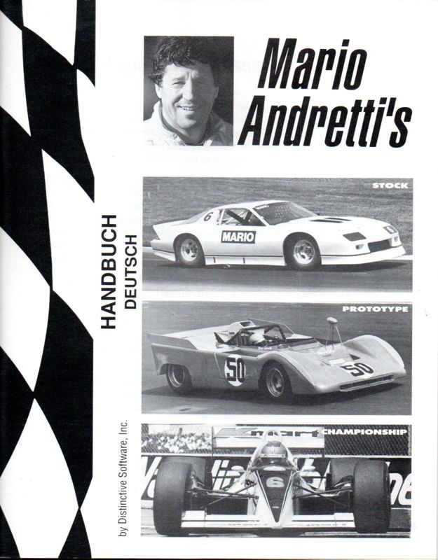 Manual for Mario Andretti's Racing Challenge (DOS) (3.5" Release): Front