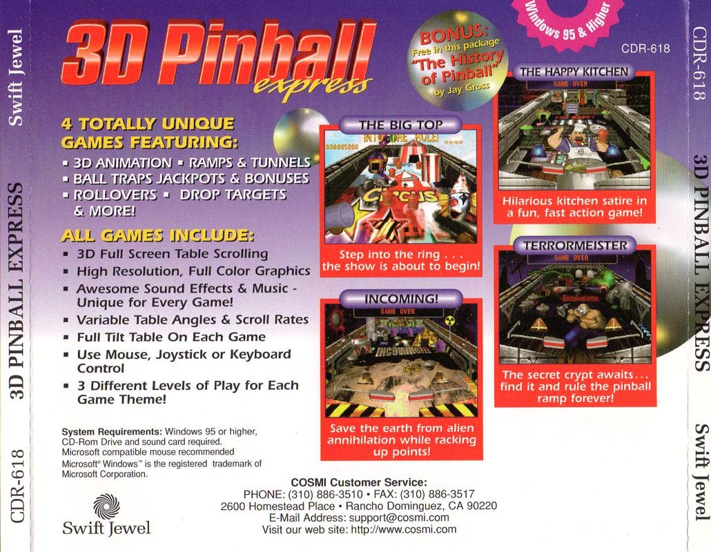 3D Pinball Express cover or packaging material MobyGames