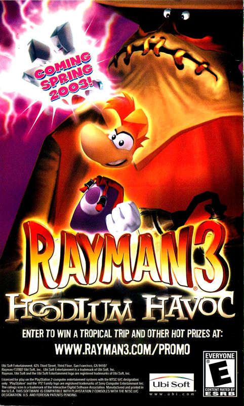 Manual for Rayman Arena (PlayStation 2): Back