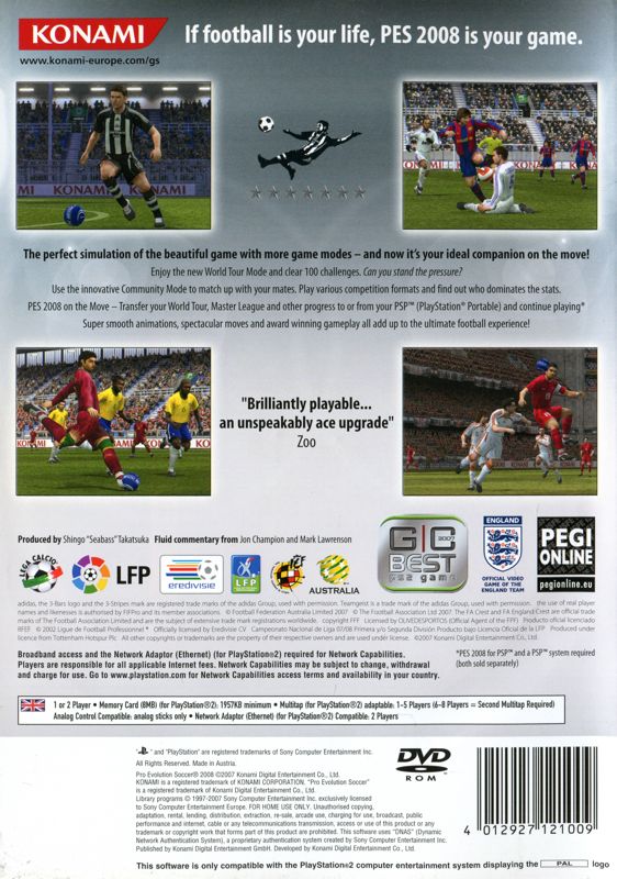 Screenshot of PES 2008: Pro Evolution Soccer (PlayStation 3, 2007) -  MobyGames