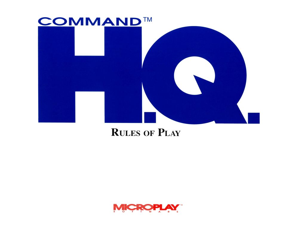 Manual for Command H.Q. (DOS): Front