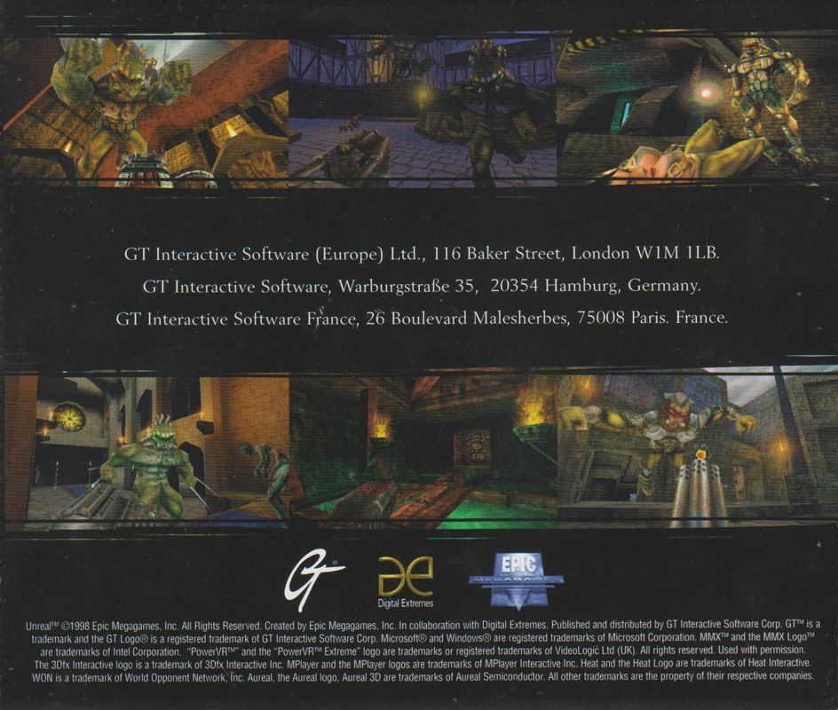 Other for Unreal (Windows) (1st French release: manual in French, game in English): Jewel Case - Back