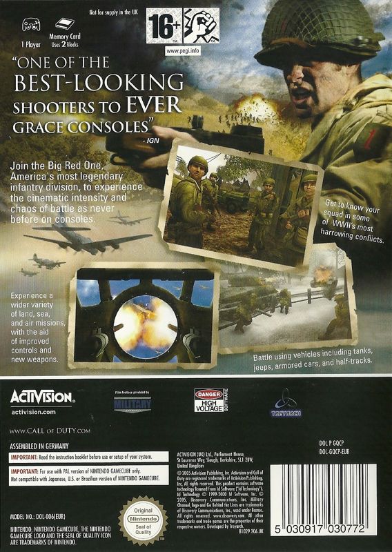 Call of Duty 2 Big Red One cover or packaging material MobyGames