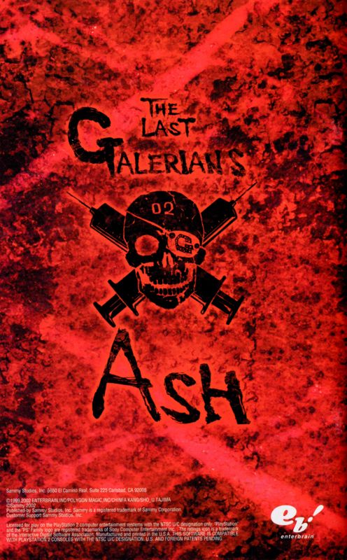 Manual for Galerians: Ash (PlayStation 2): Back