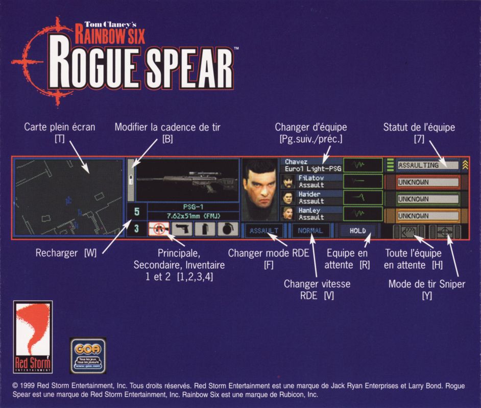 Other for Tom Clancy's Rainbow Six: Rogue Spear (Windows) (First French release with Ubi Soft sticker over Take2 Interactive logo on the back cover): Jewel Case - Back