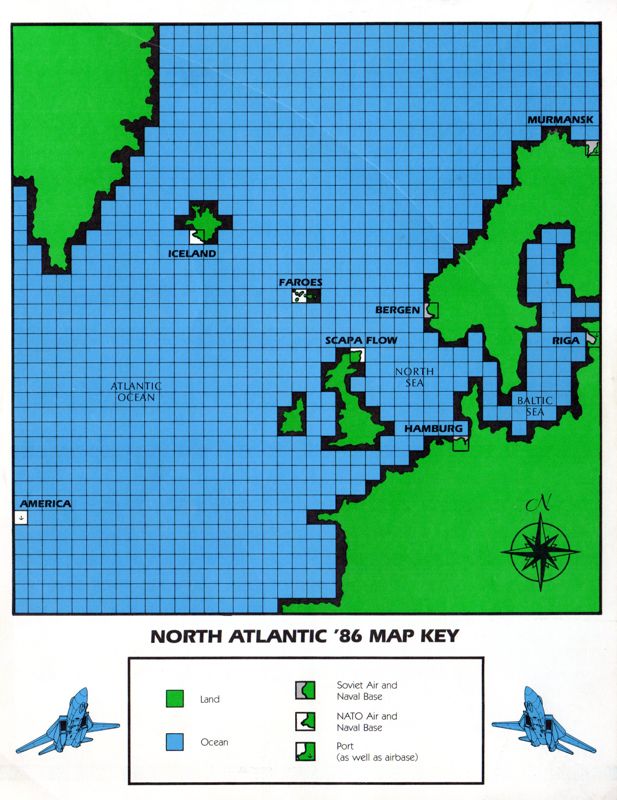 Map for North Atlantic '86 (Apple II)