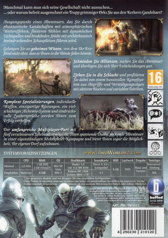 Back Cover for Two Worlds II (Windows)
