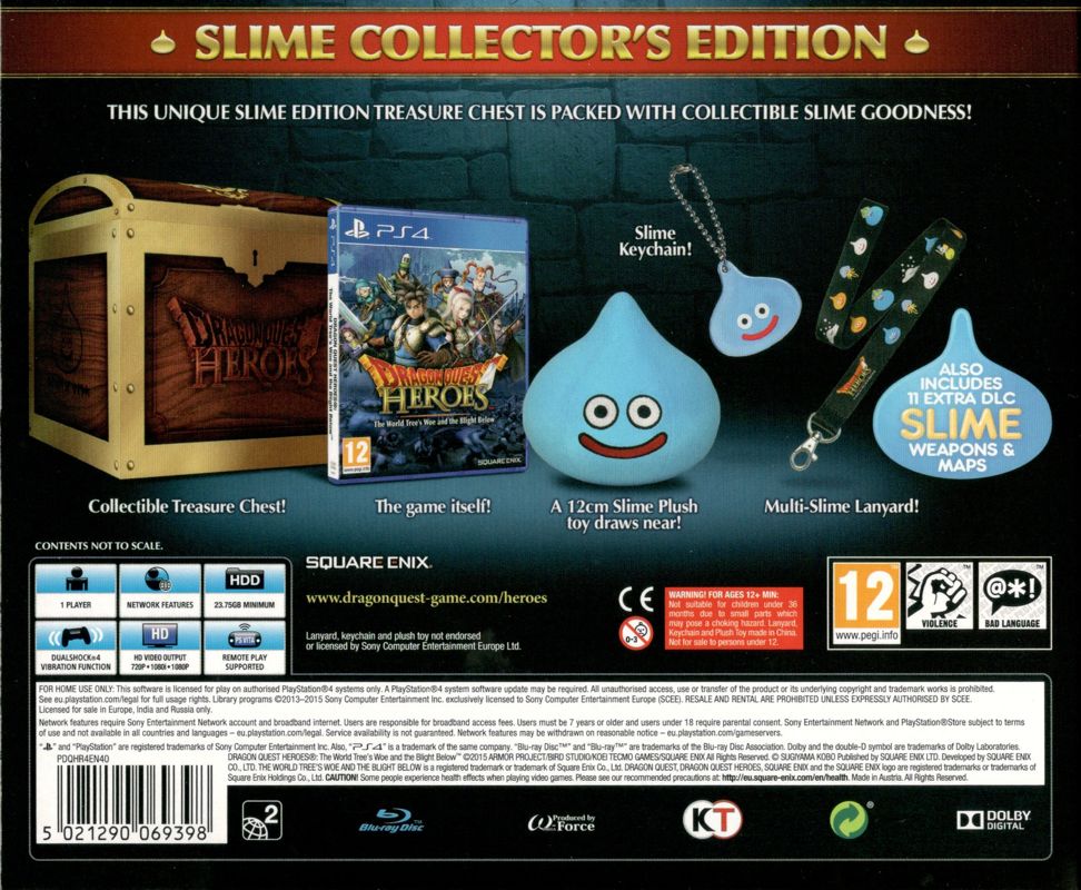 Other for Dragon Quest Heroes: The World Tree's Woe and the Blight Below (Slime Collector's Edition) (PlayStation 4): Box - Back