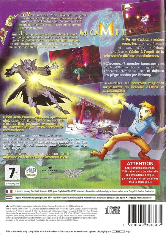 Back Cover for The Mummy (PlayStation 2)