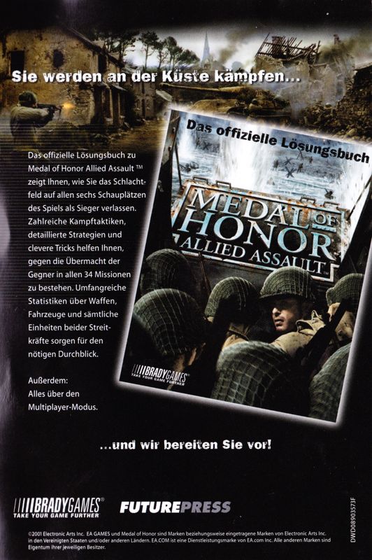 Advertisement for Medal of Honor: Allied Assault (Windows): Back