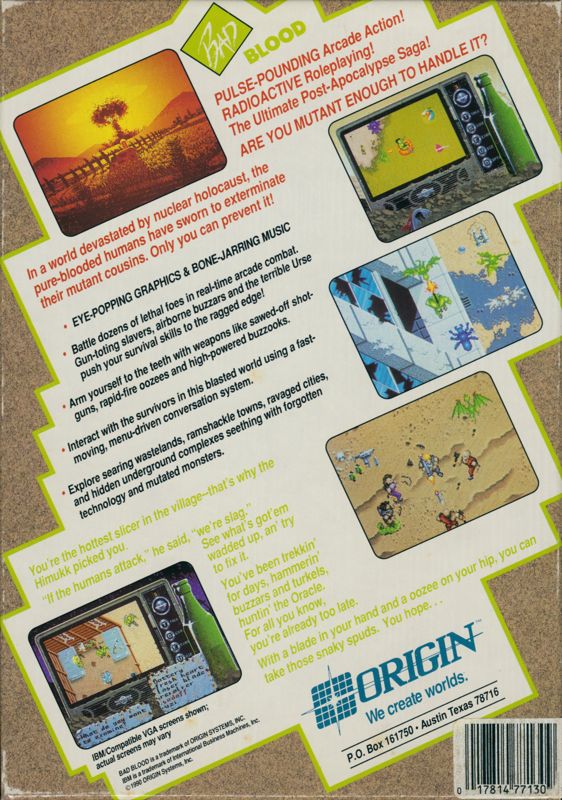 Back Cover for Bad Blood (Commodore 64)