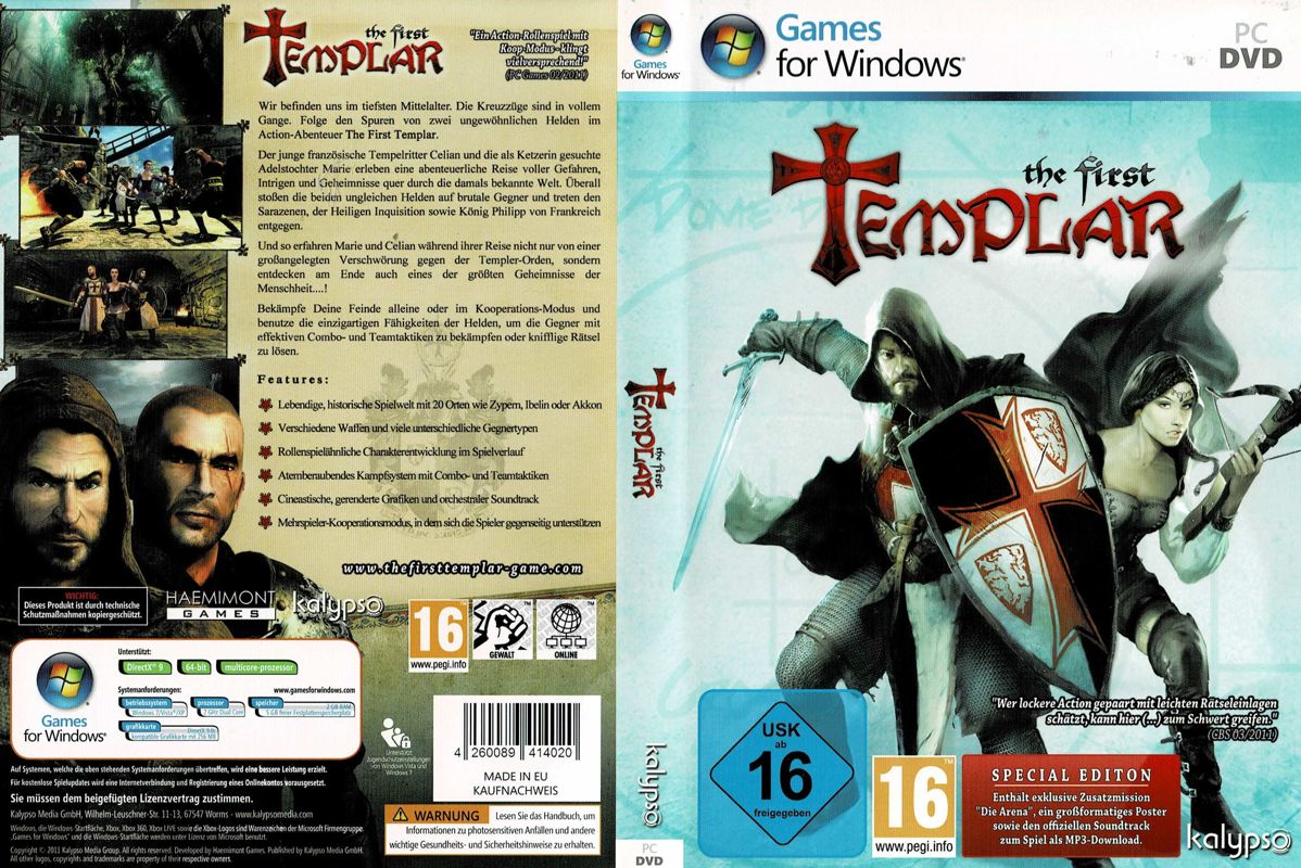 The First Templar (Special Edition) cover or packaging material - MobyGames