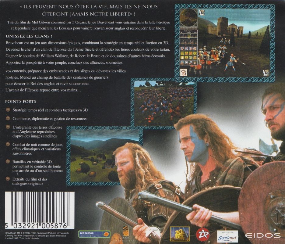 Other for Braveheart (Windows): Jewel Case - Back