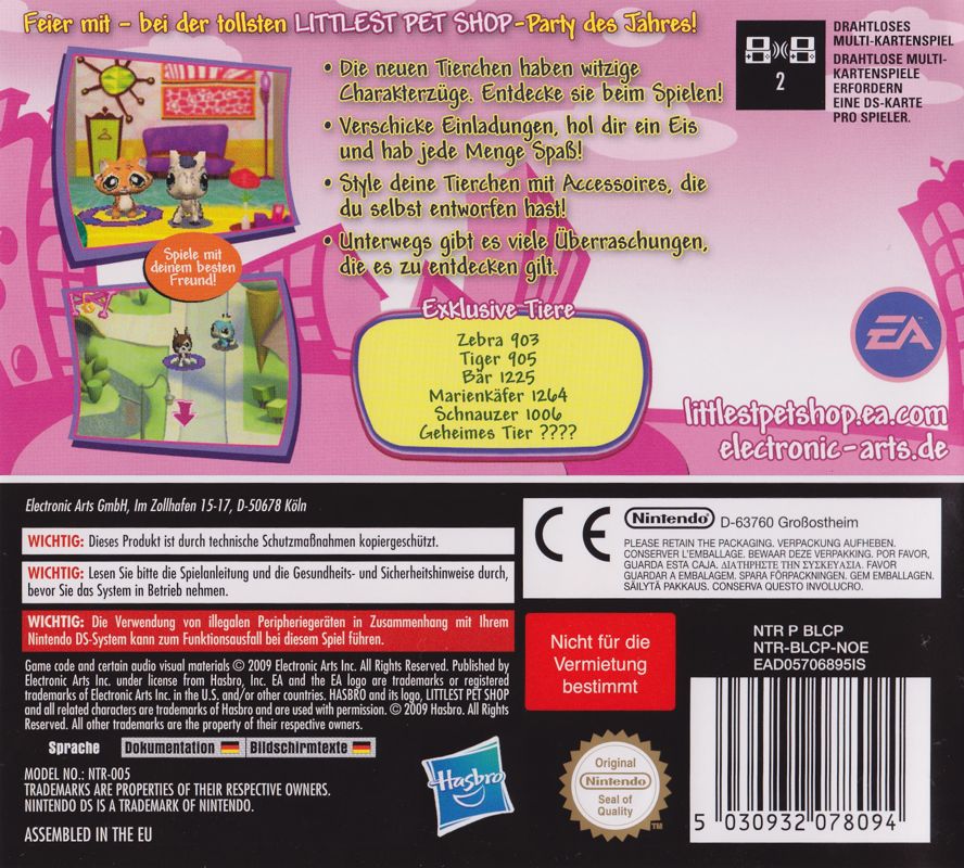 Back Cover for Littlest Pet Shop: City Friends (Nintendo DS)