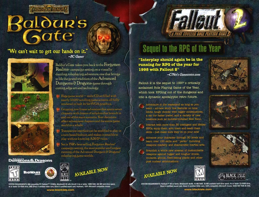 Advertisement for Baldur's Gate (Windows) (CD-ROM version): Front