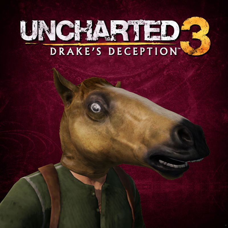 Front Cover for Uncharted 3: Drake's Deception - Nathan Drake Horse Head (PlayStation 3) (download release)