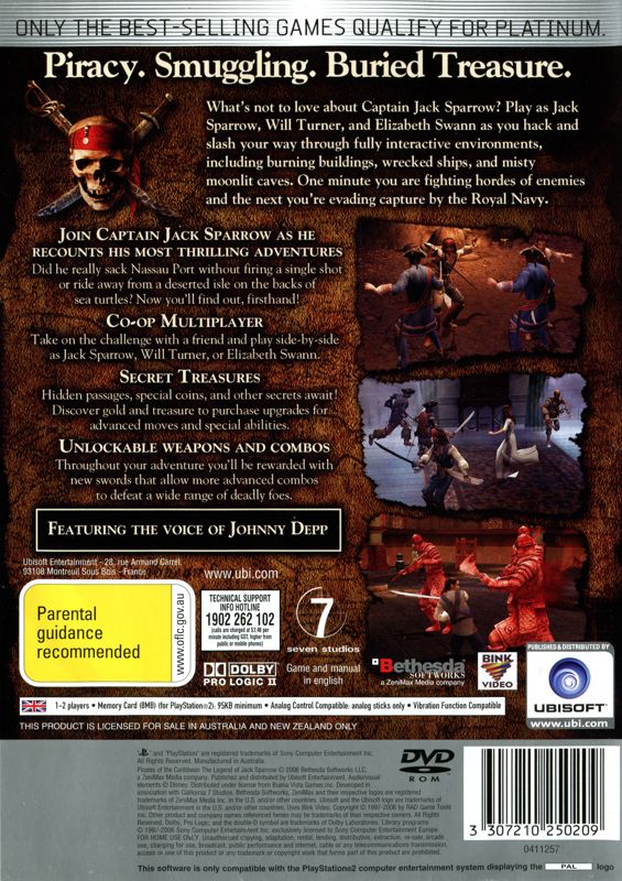  Pirates of the Caribbean The Legend of Jack Sparrow -  PlayStation 2 : Video Games