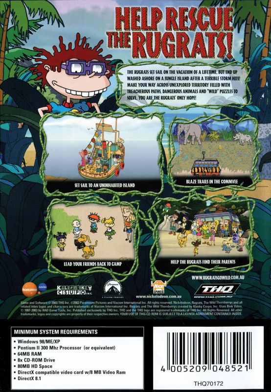 Back Cover for Rugrats Go Wild (Windows)