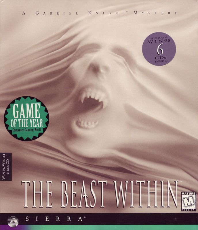 Front Cover for The Beast Within: A Gabriel Knight Mystery (DOS and Windows and Windows 3.x) (Game of the Year release)