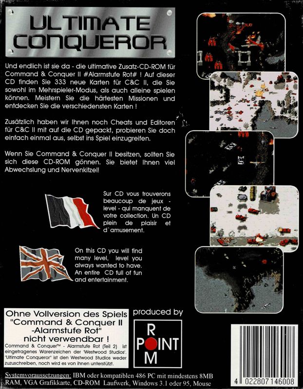 Back Cover for Ultimate Conqueror (Windows and Windows 3.x)