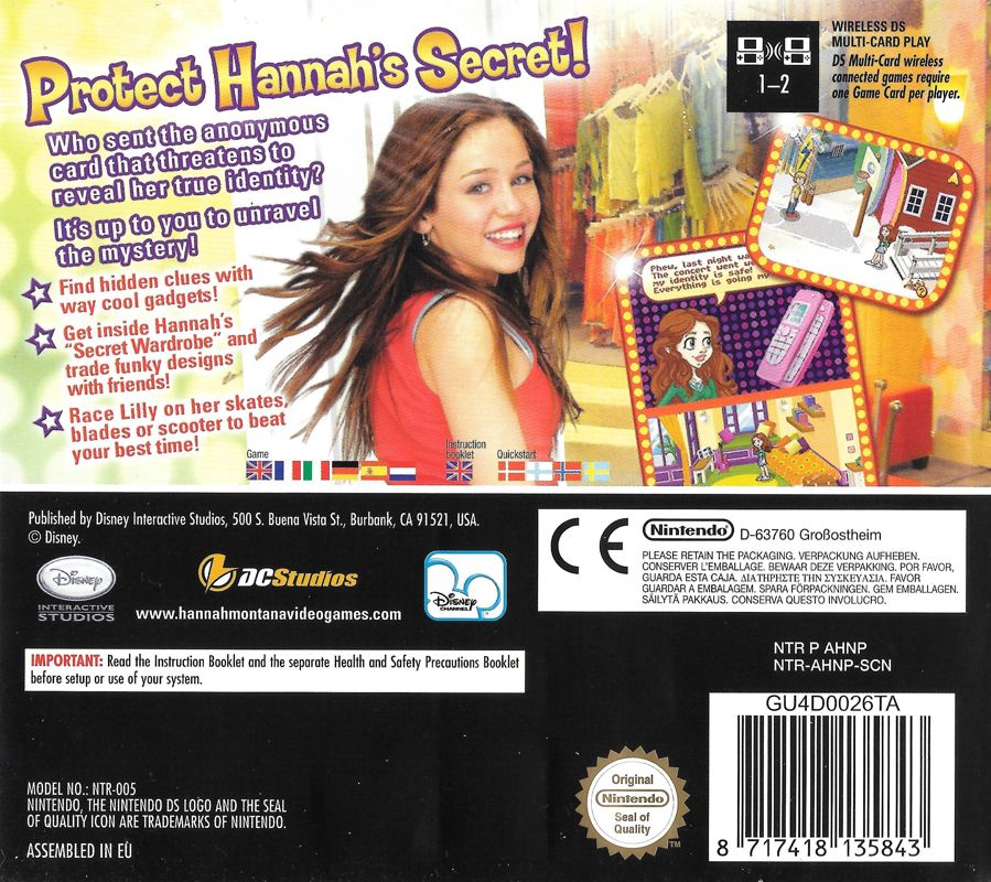 Hannah Montana cover or packaging material - MobyGames