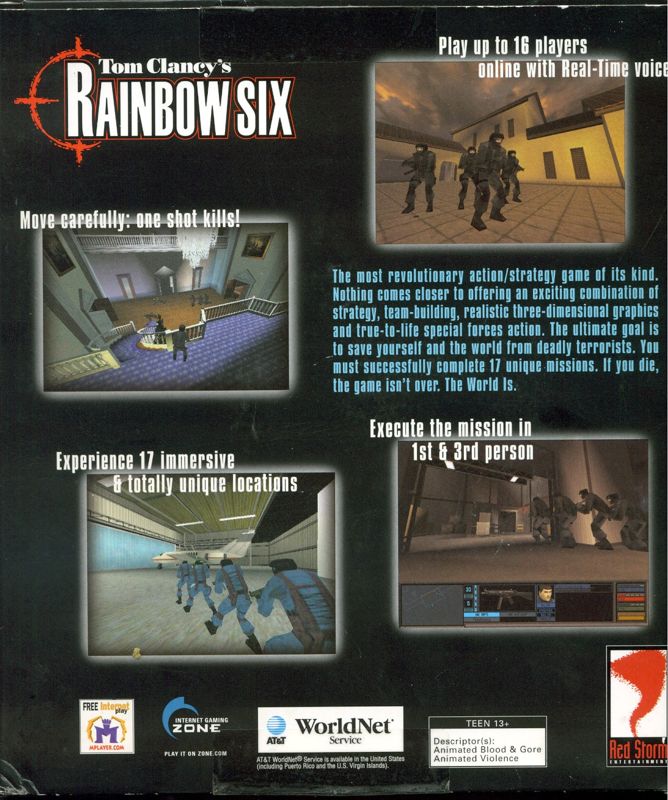 Back Cover for Tom Clancy's Rainbow Six (Windows)