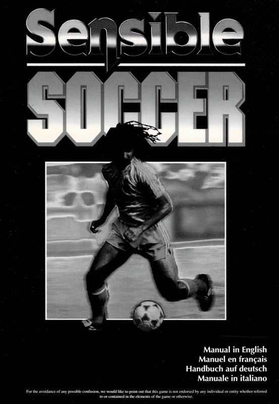 Manual for Sensible Soccer: European Champions - 92/93 Edition (Amiga): Front