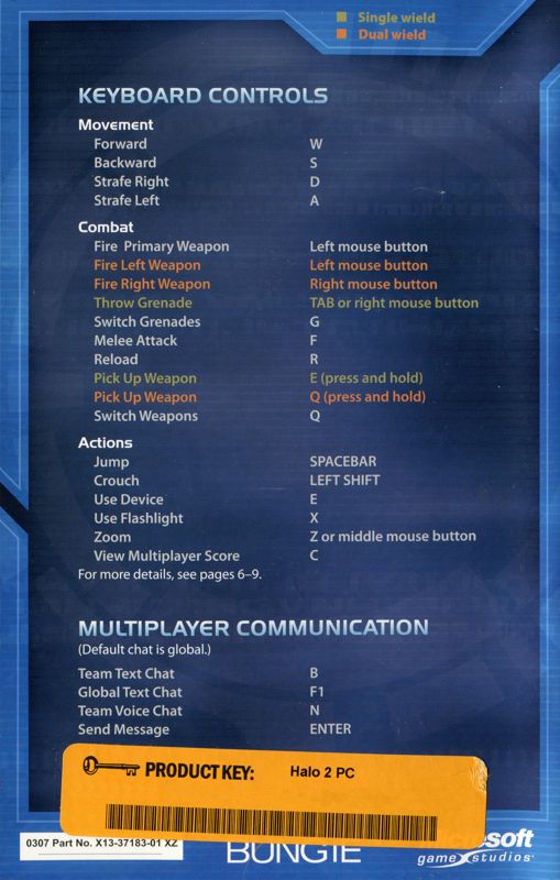 Manual for Halo 2 (Windows): Back