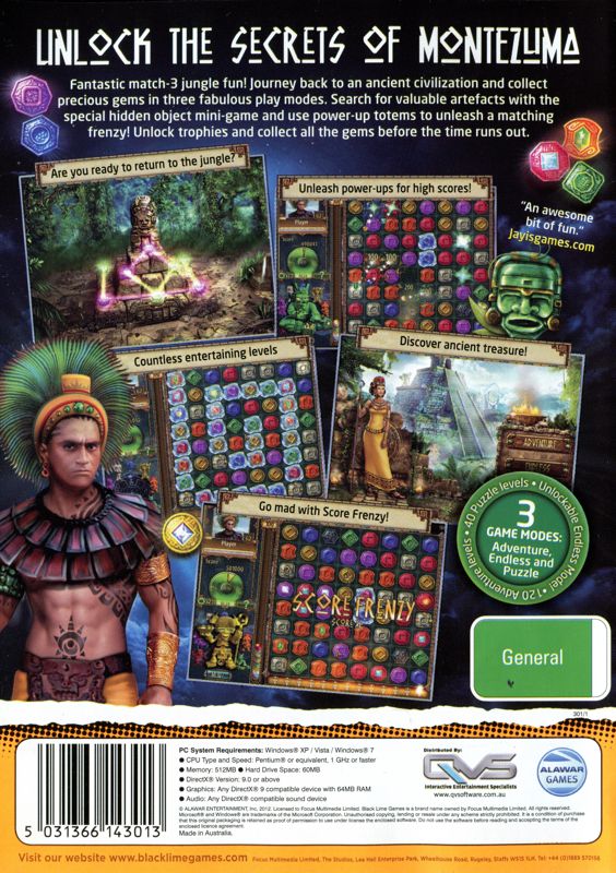 Back Cover for The Treasures of Montezuma 2 (Windows) (Black Lime release)