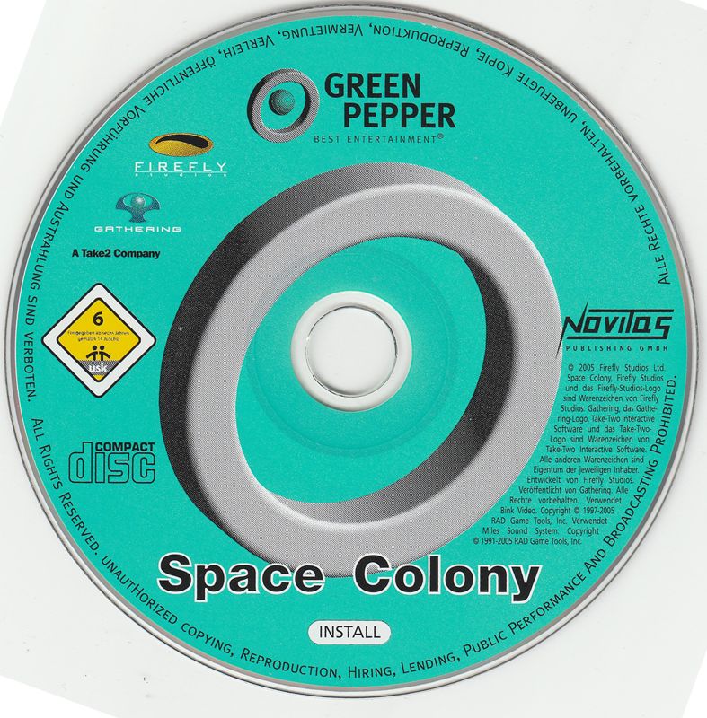 Media for Space Colony (Windows) (Green Pepper release (#219)): Install disc