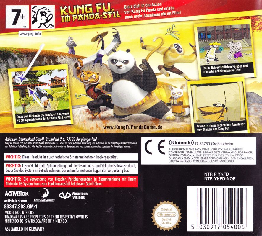 Back Cover for Kung Fu Panda (Nintendo DS)
